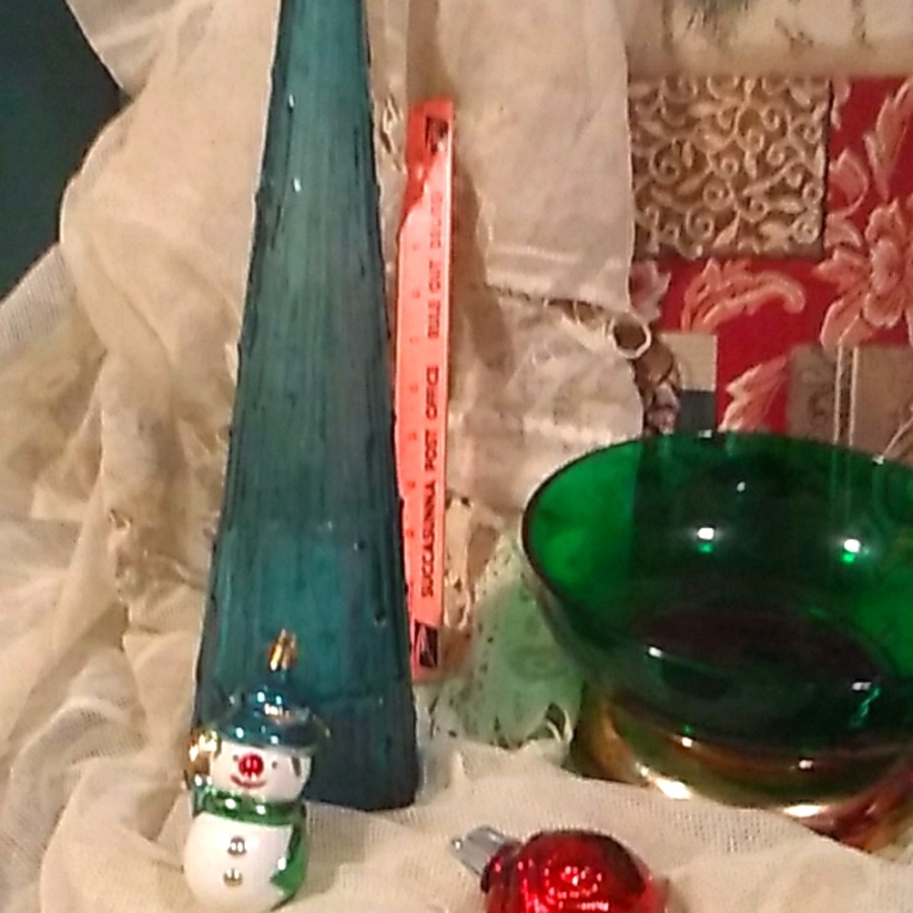 Vintage Art Glass Cobalt Decanter Very TALL Vase Swirled Drip